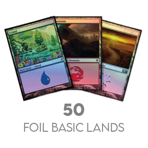 50 random FOIL Basic Lands