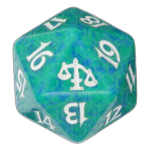 Green Judgment D20 Die