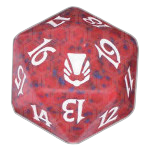 Red Darksteel D20 Die