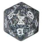 Black Time Spiral D20 Die