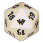 White Dark Ascension D20 Die