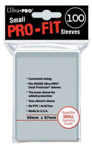 100 Small Ultra Pro Pro-Fit Sleeves (Version 1)