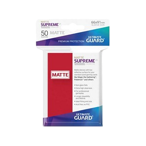 50 Ultimate Guard Supreme UX Matte Sleeves (Red)