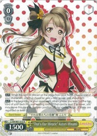 "That's Our Miracle" Kotori Minami (V.1 - Rare)