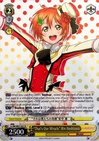 "That's Our Miracle" Rin Hoshizora (V.1 - Rare)