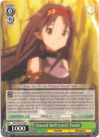 "Sword Skill Lore" Yuuki (V.1 - Rare)