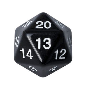 Blackfire Countdown D20 Die (Black)