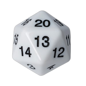 Blackfire Countdown D20 Die (White)