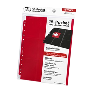 10 Ultimate Guard 18-Pocket Side-Loading Pages (Red)