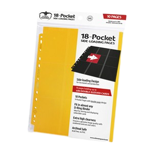 10 Ultimate Guard 18-Pocket Side-Loading Pages (Yellow)