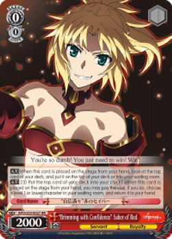 "Brimming with Confidence" Saber of Red (V.1 - Double Rare)