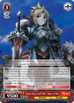 "Great Holy Grail War" Saber of Red (V.2 - Super Rare)