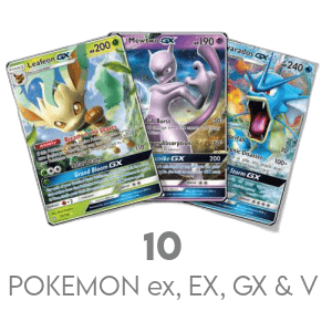 10 random Pokémon ex, EX, GX & V