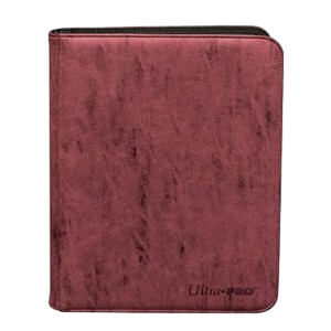 Suede Collection: Zippered 9-Pocket Premium PRO-Binder (Ruby)