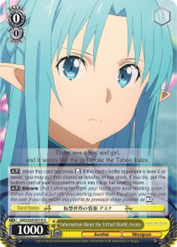 Information About the Virtual World, Asuna