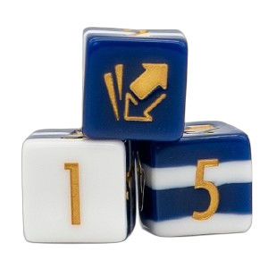 Cardmarket Opaque D6 Die (Blue, White & Gold)