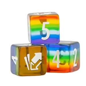 Cardmarket Transparent D6 Die (Rainbow)