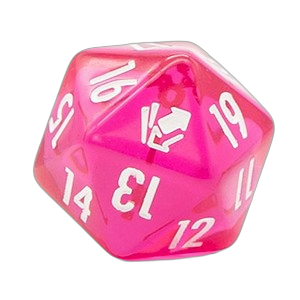 Cardmarket Transparent D20 Die (Pink)