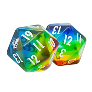 Cardmarket Transparent D20 Die (Rainbow)