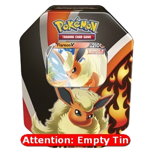 Empty Eevee Evolution Tins: Flareon V Tin