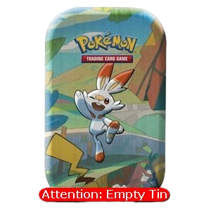 Empty Galar Pals Mini Tins: Scorbunny & Pikachu Tin