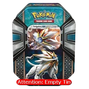 Empty Legends of Alola Tins: Solgaleo GX Tin