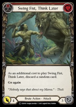 Swing Fist, Think Later (Red) (Rainbow Foil)