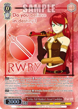 Pyrrha: Fall Maiden's Vessel Candidate (V.2 - Secret Rare)