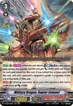 Military Dragon, Raptor Colonel [V Format] (V.1 - Triple Rare)