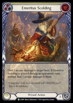 Emeritus Scolding (Yellow) (Extended Art Rainbow Foil)