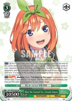 What She Yearned For, Yotsuba Nakano (V.1 - Double Rare)