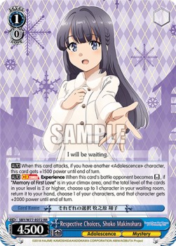 Respective Choices, Shoko Makinohara (V.1 - Double Rare)