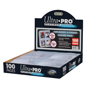 100 Ultra Pro PLATINUM 4-Pocket Toploader Pages