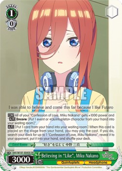 Believing in "Like", Miku Nakano (V.2 - Super Rare)