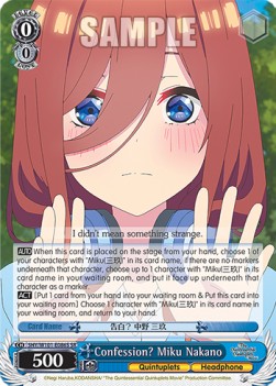 Confession? Miku Nakano (V.2 - Super Rare)