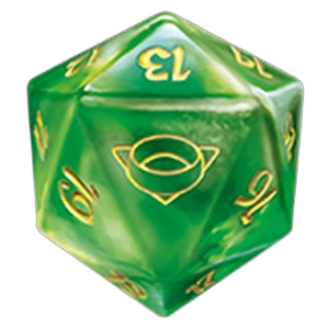 The Lord of the Rings: Tales of Middle-earth: Special D20 (Green and Gold) Die