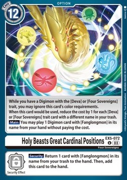 Holy Beasts Great Cardinal Positions (EX5-072)