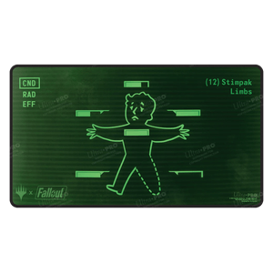 Universes Beyond: Fallout: "Inventory Management" Black Stitched Playmat