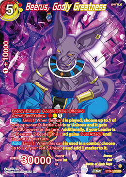 Beerus, Godly Greatness (V.2 - Special Rare)