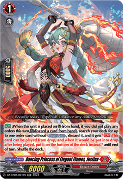 Dancing Princess of Elegant Flames, Justina [D-Format] (V.1 - Double Rare)