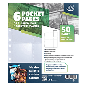 50 Tokens for MTG 6 Pocket Pages for Booster Packs