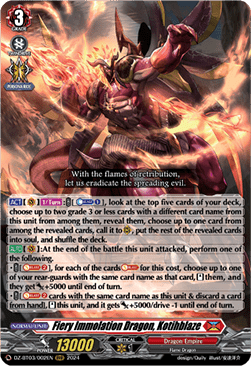 Fiery Immolation Dragon, Kotihblaze [D-Format] (V.1 - Triple Rare)